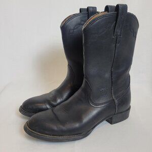 Ariat Black Leather Boots Heritage Roper Style 14501 Mens Size 9.5 B Cowboy